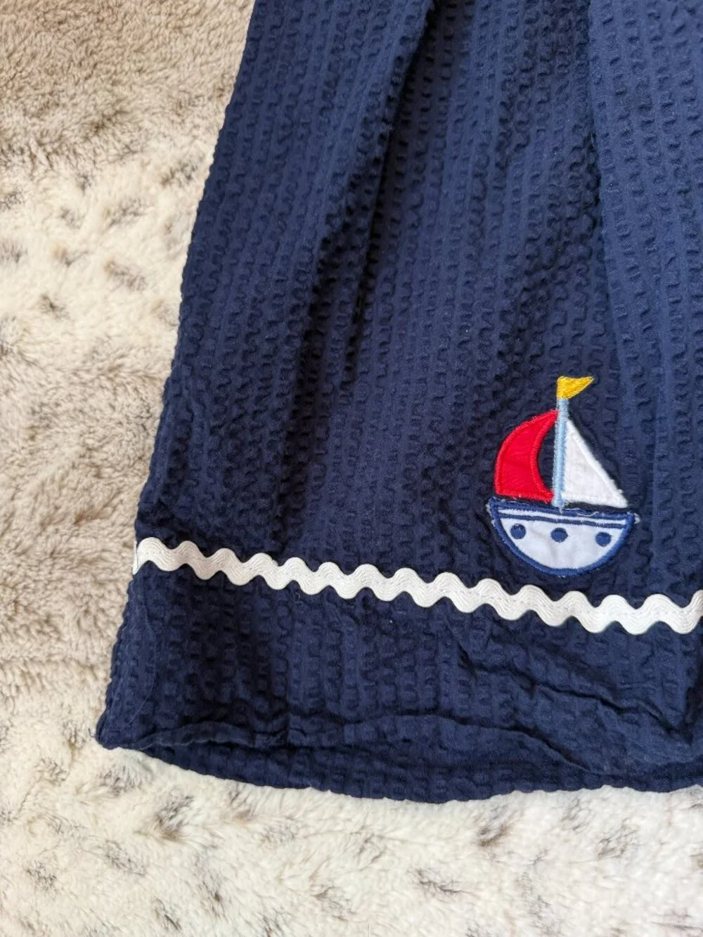 Petit Ami navy sailboat dress baby girls 24 months red white and blue nautical